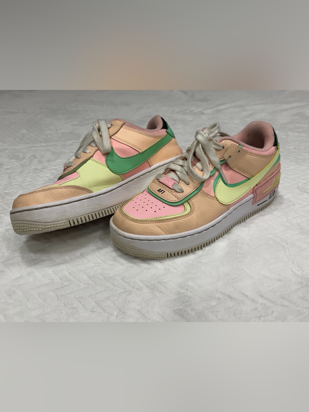 Nike Low-Top Sneakers in Pastel Pink, Peach & Green